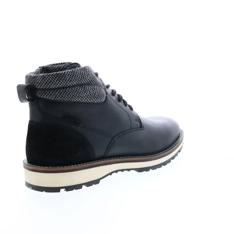 Crevo Quade CV1912-001 Mens Black Leather Zipper Casual Dress Boots