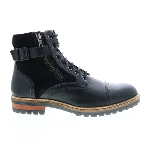 Crevo Silverton CV1923-001 Mens Black Leather Zipper Casual Dress Boots