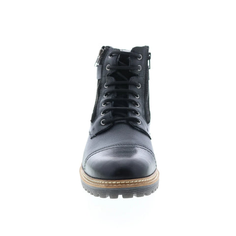 Crevo Silverton CV1923-001 Mens Black Leather Zipper Casual Dress Boots