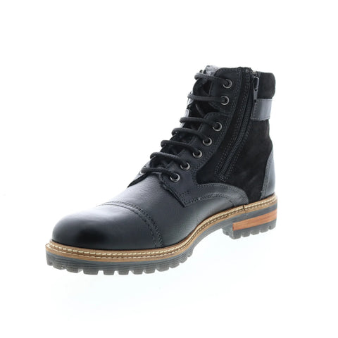 Crevo Silverton CV1923-001 Mens Black Leather Zipper Casual Dress Boots