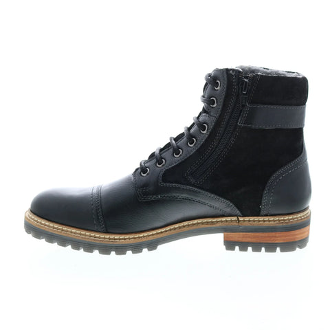 Crevo Silverton CV1923-001 Mens Black Leather Zipper Casual Dress Boots