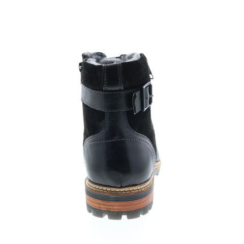 Crevo Silverton CV1923-001 Mens Black Leather Zipper Casual Dress Boots