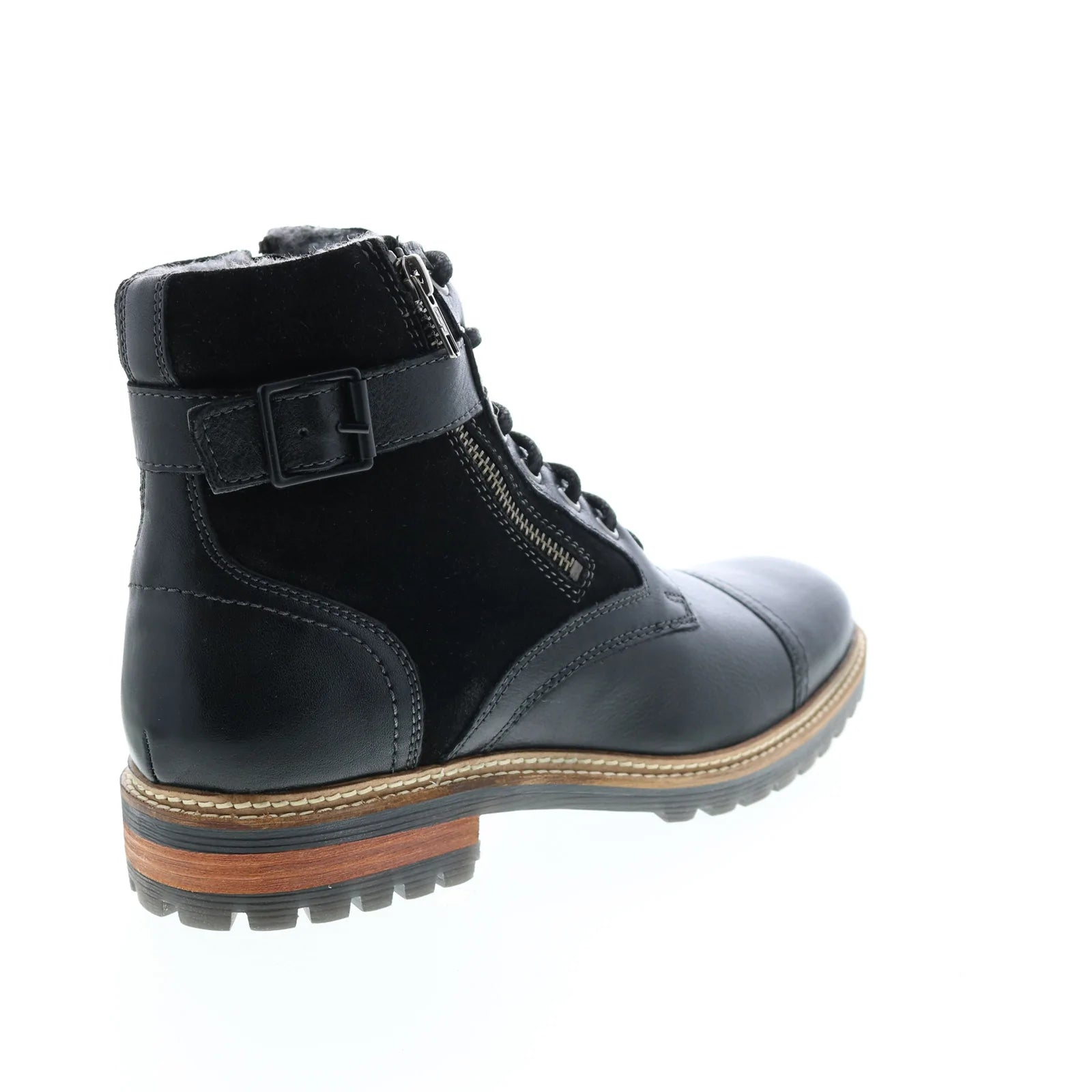 Crevo Silverton CV1923-001 Mens Black Leather Zipper Casual 