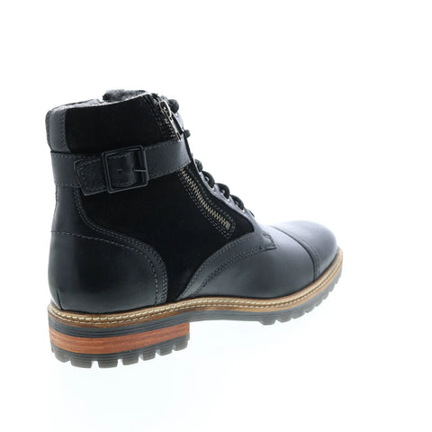 Crevo Silverton CV1923-001 Mens Black Leather Zipper Casual Dress Boots