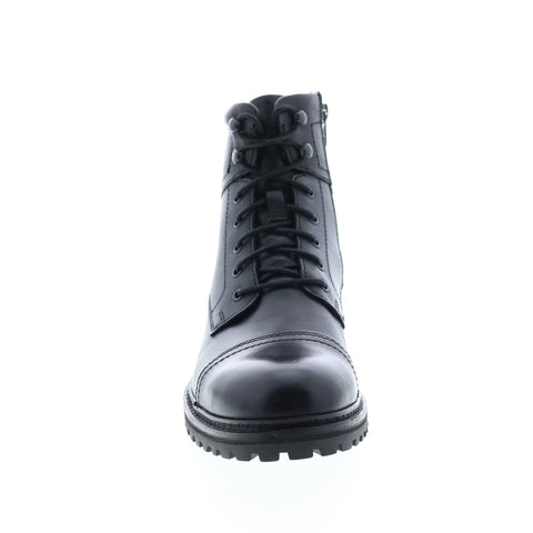 Crevo Tagus CV1926-001 Mens Black Leather Zipper Casual Dress Boots