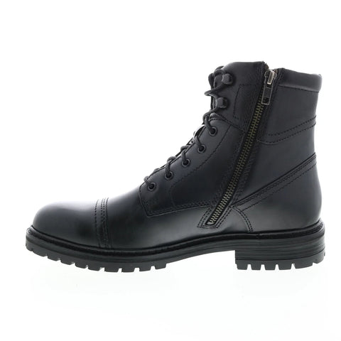 Crevo Tagus CV1926-001 Mens Black Leather Zipper Casual Dress Boots