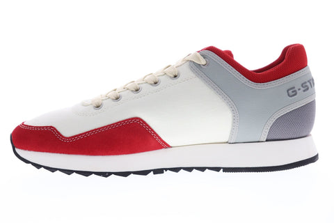 G-Star Calow Mens White Suede & Textile Low Top Lace Up Sneakers Shoes