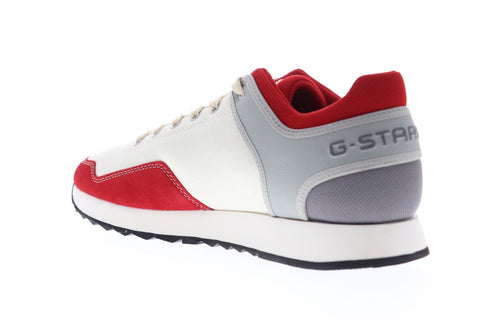 G-Star Calow Mens White Suede & Textile Low Top Lace Up Sneakers Shoes