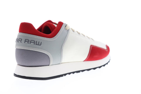 G-Star Calow Mens White Suede & Textile Low Top Lace Up Sneakers Shoes