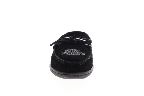Harley-Davidson Lillie D83926 Womens Black Suede Lace Up Moccasin Flats Shoes