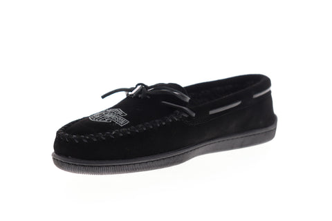 Harley-Davidson Lillie D83926 Womens Black Suede Lace Up Moccasin Flats Shoes