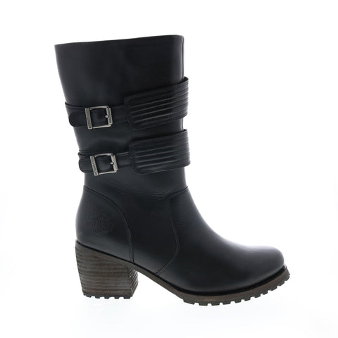 Harley-Davidson Hoyt D84553 Womens Black Leather Motorcycle Boots