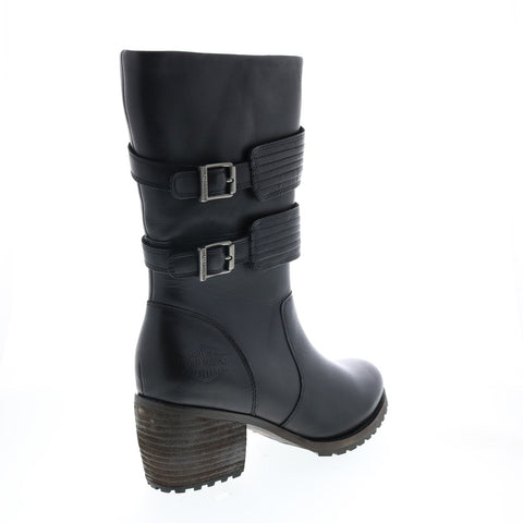 Harley-Davidson Hoyt D84553 Womens Black Leather Motorcycle Boots