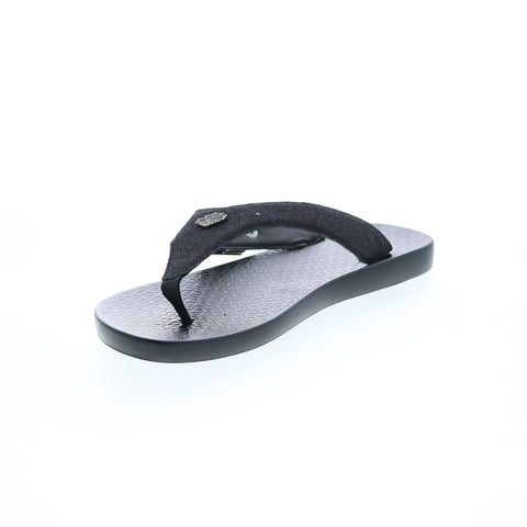 Harley-Davidson Telford D84568 Womens Black Leather Flip-Flops Sandals Shoes