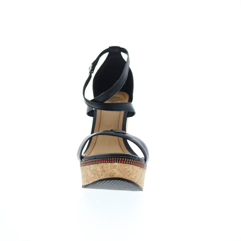 Harley-Davidson Corlett D84570 Womens Black Leather Wedges Heels Shoes