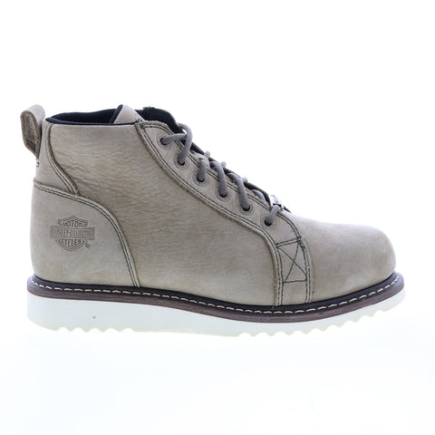Harley-Davidson Glenora D84613 Womens Gray Leather Motorcycle Boots