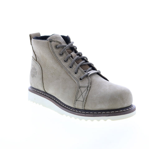 Harley-Davidson Glenora D84613 Womens Gray Leather Motorcycle Boots