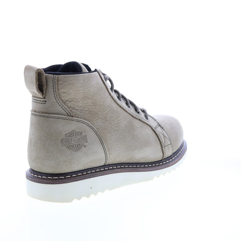 Harley-Davidson Glenora D84613 Womens Gray Leather Motorcycle Boots