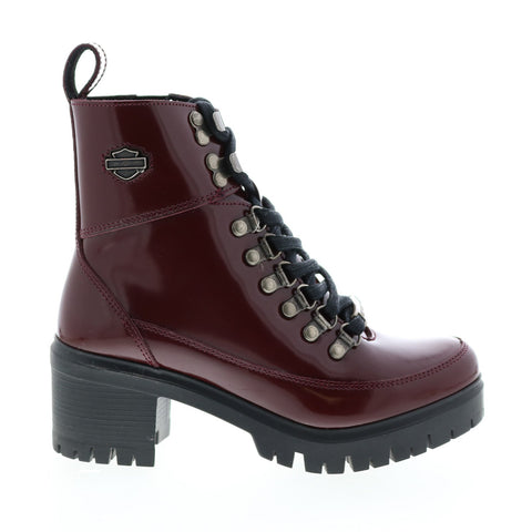 Harley-Davidson Kenwood D84618 Womens Red Leather Ankle & Booties Boots