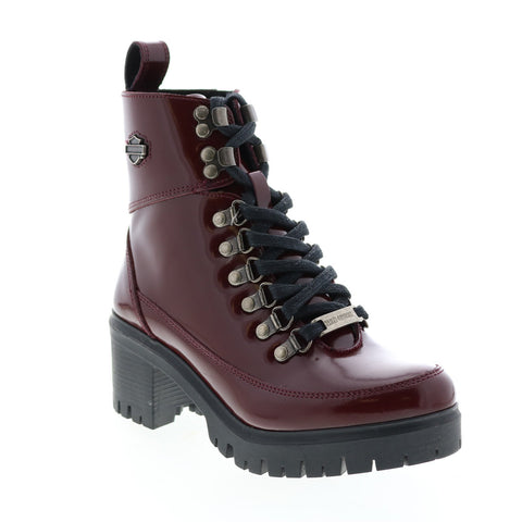 Harley-Davidson Kenwood D84618 Womens Red Leather Ankle & Booties Boots