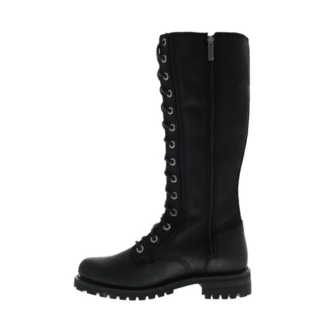 Harley-Davidson Lornell 14" Lace D84685 Womens Black Leather Motorcycle Boots