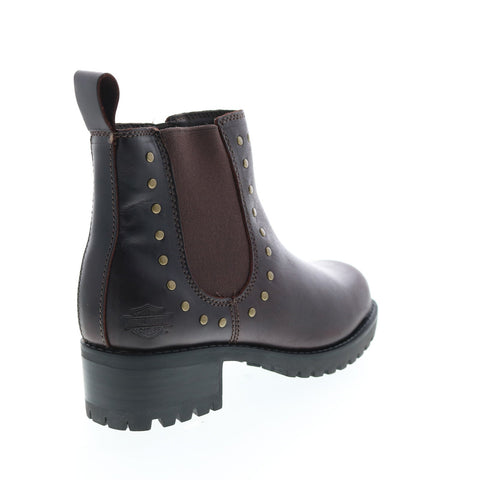 Harley-Davidson Ashby Pull On D84718 Womens Brown Leather Motorcycle Boots