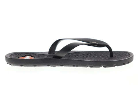 Harley-Davidson Mills D93559 Mens Black Slip On Flip-Flops Sandals Shoes
