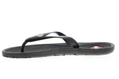 Harley-Davidson Mills D93559 Mens Black Slip On Flip-Flops Sandals Shoes