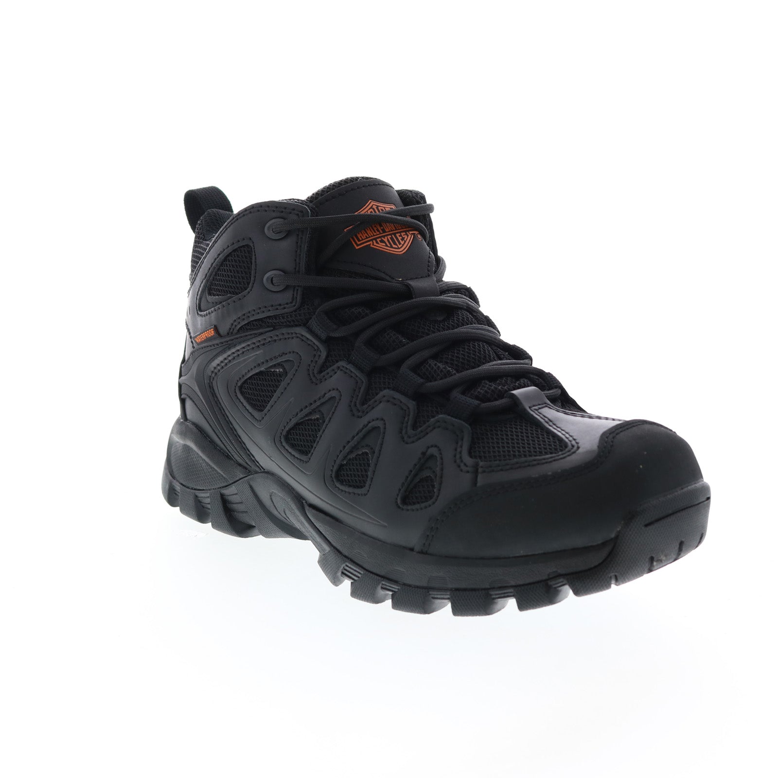 Men\'s Harley-Davidson Woodridge Black Orange Waterproof Hiking Sneakers, Size 10 Harley-Davidson® Woodridge #D93328 Men main image 3