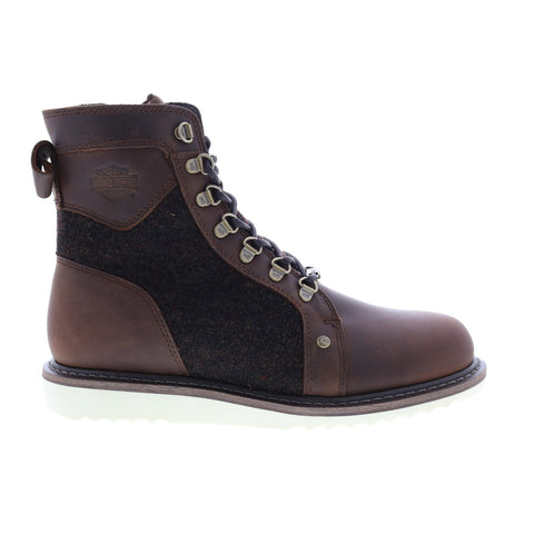 Harley-Davidson Bryant D93632 Mens Brown Leather Zipper Motorcycle Boots