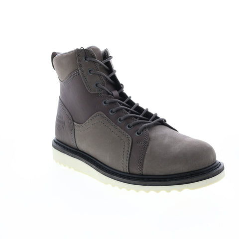 Harley-Davidson Hickman Dual D93773 Mens Gray Leather Lace Up Motorcycle Boots