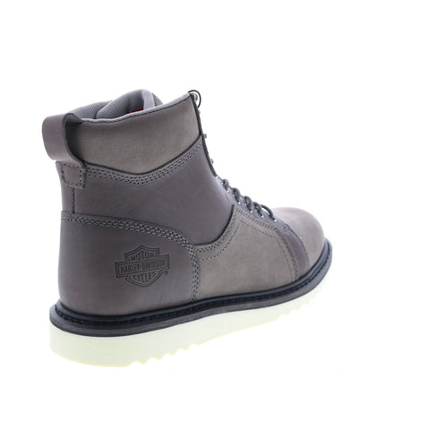 Harley-Davidson Hickman Dual D93773 Mens Gray Leather Lace Up Motorcycle Boots