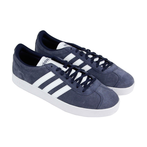 Adidas Vl Court 2.0 DA9854 Mens Blue Suede Casual Lace Up Low Top Sneakers Shoes