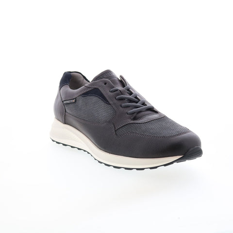 Mephisto Davis Mens Gray Leather Lace Up Lifestyle Sneakers Shoes