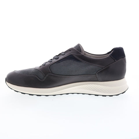 Mephisto Davis Mens Gray Leather Lace Up Lifestyle Sneakers Shoes