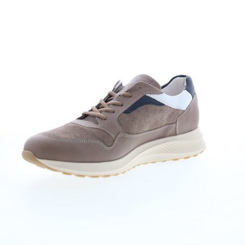 Mephisto Davis Mens Brown Leather Lace Up Lifestyle Sneakers Shoes