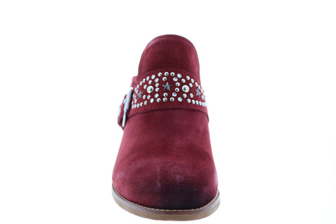 Earth Denton Suede Womens Red Suede Mules Heels Shoes