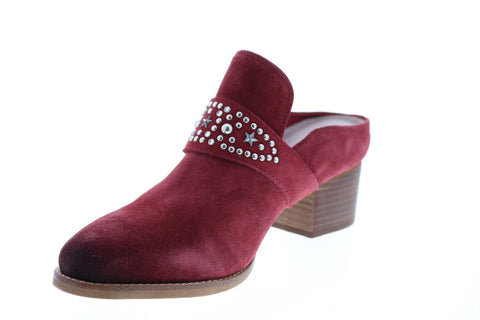 Earth Denton Suede Womens Red Suede Mules Heels Shoes