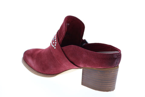 Earth Denton Suede Womens Red Suede Mules Heels Shoes
