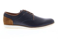 Steve Madden Dirk Mens Blue Leather Casual Dress Lace Up Oxfords Shoes