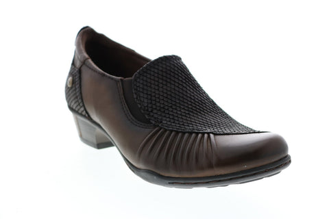 Earth Dorado Leather Womens Brown Leather Slip On Ankle & Booties Boots
