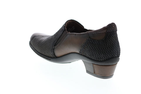 Earth Dorado Leather Womens Brown Leather Slip On Ankle & Booties Boots