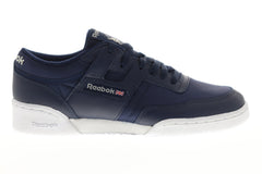 Reebok Workout 85 Txt Mu Mens Blue Textile Low Top Lace Up Sneakers Shoes