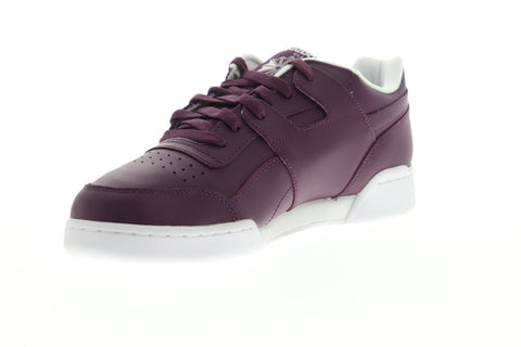 Reebok Workout Plus MU DV4311 Mens Purple Leather Lifestyle Sneakers Shoes