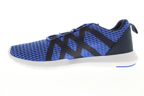 Reebok Reago Pulse DV4444 Mens Blue Canvas Lace Up Athletic Running Shoes
