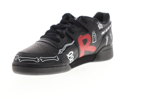 Reebok Workout Plus MU DV5057 Mens Black Leather Lifestyle Sneakers Shoes