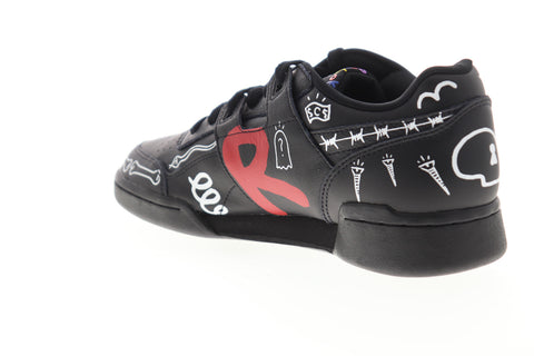 Reebok Workout Plus MU DV5057 Mens Black Leather Lifestyle Sneakers Shoes