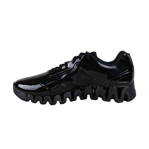 Reebok Reebok Zig Pulse Se Mens Black Patent Leather Athletic Training Shoes