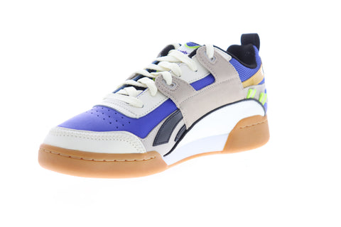 Reebok Workout Plus ATI 90S DV5495 Mens Blue Leather Lifestyle Sneakers Shoes