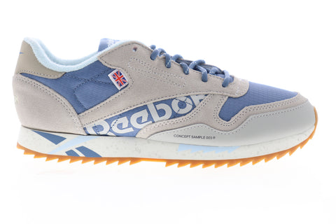 Reebok Classic Leather Ripple DV7142 Womens Gray Suede Lifestyle Sneakers Shoes